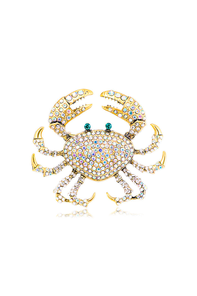 Boys 3A CZ Stone Crab Brooch