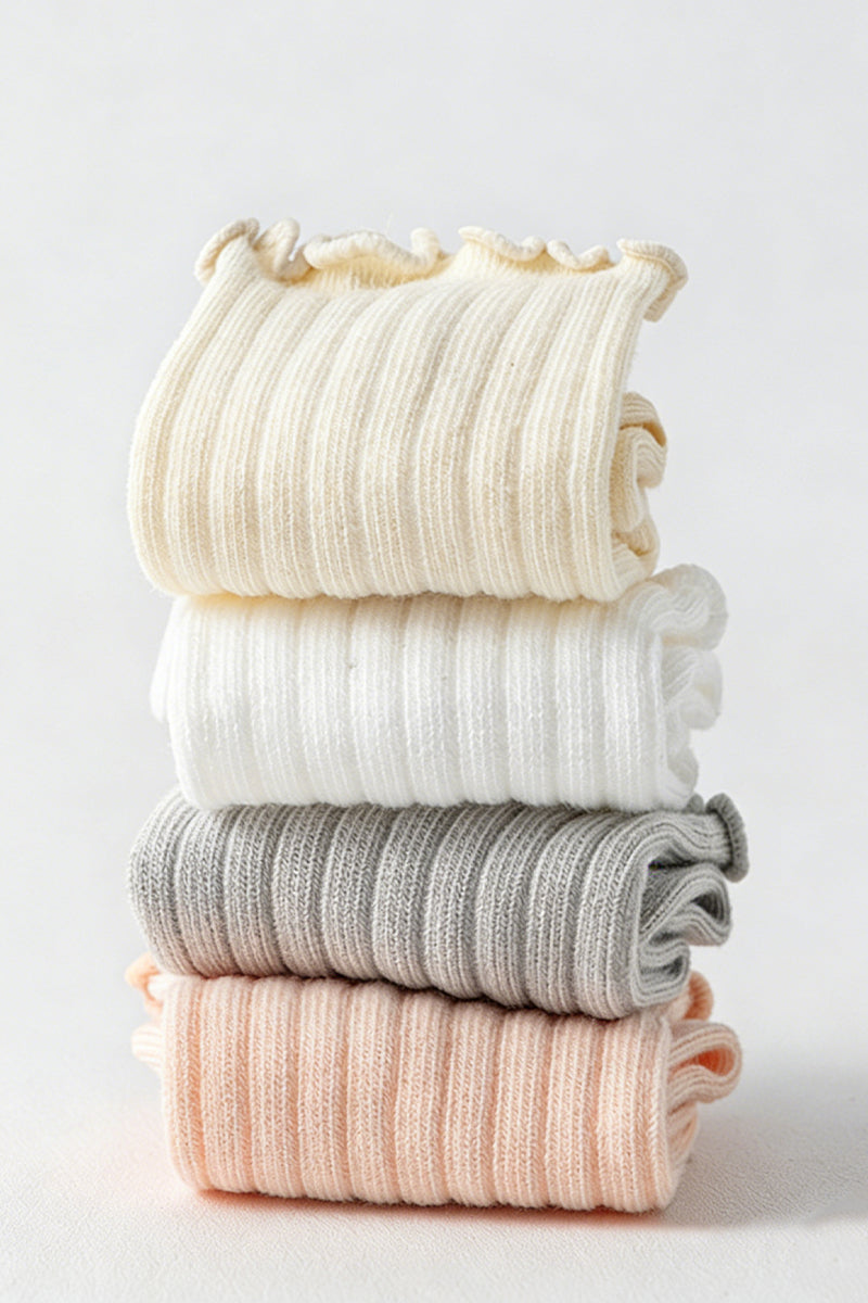 Boys 3-6 Year Old Ruffled Cotton Socks