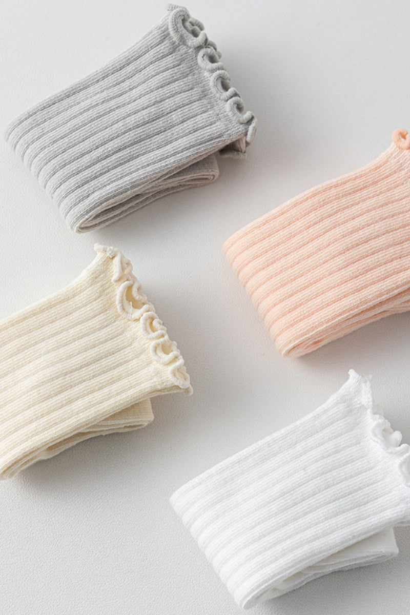 Boys 3-6 Year Old Ruffled Cotton Socks