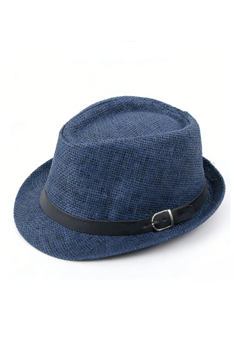 Boys Straw Belt Buckle Decorative Sun Hat