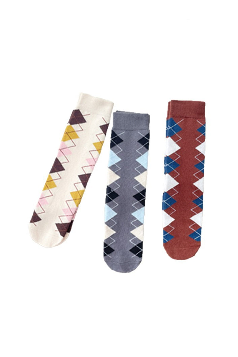 Boys 1-12 Year Diamond Pattern Socks