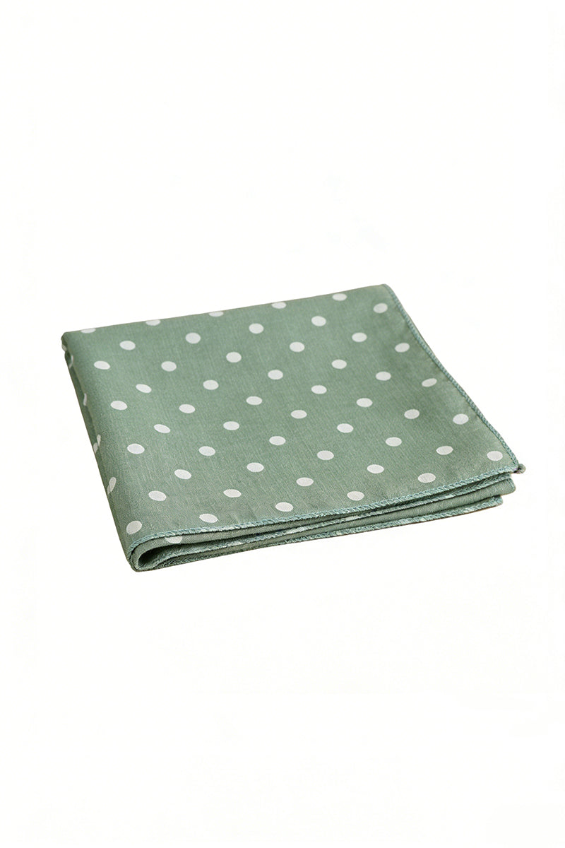 Boys Sage Green Polka Dot Handkerchief