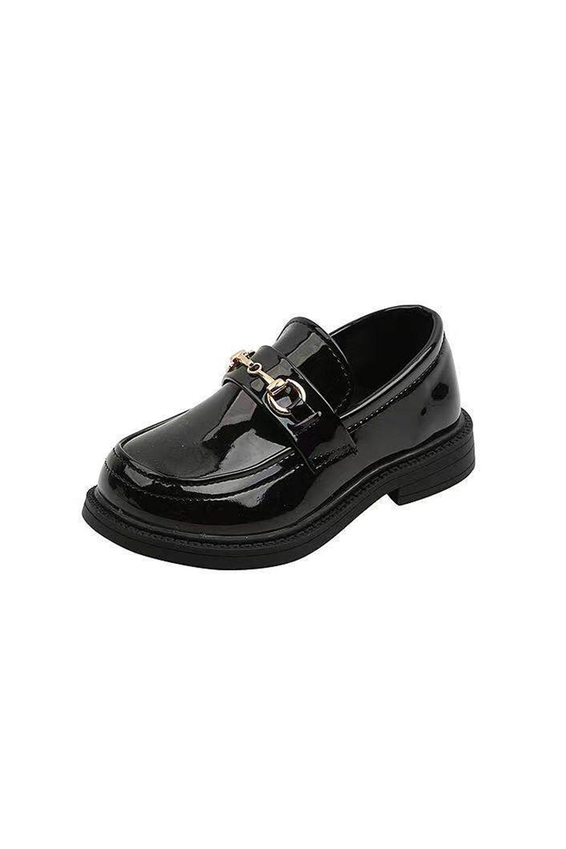 Boys Black Patent Leather Buckle Loafers£¨ 2-14 years old£©