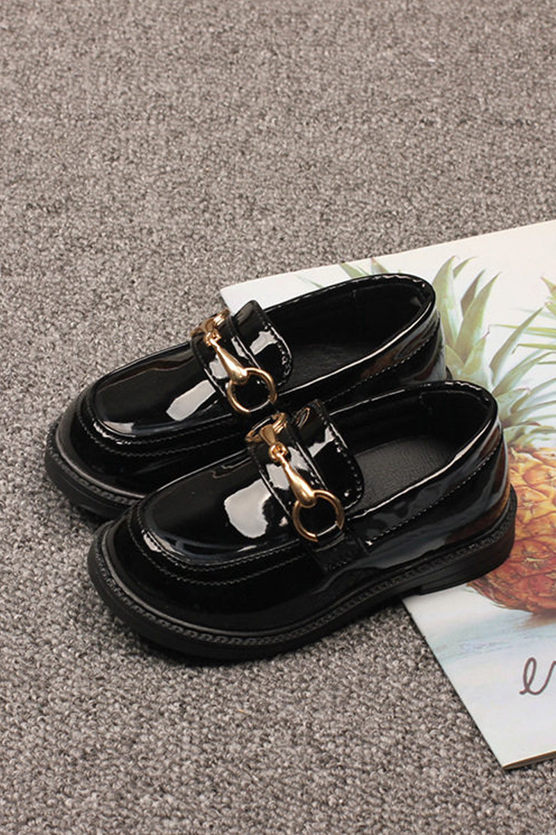 Boys Black Patent Leather Buckle Loafers£¨ 2-14 years old£©