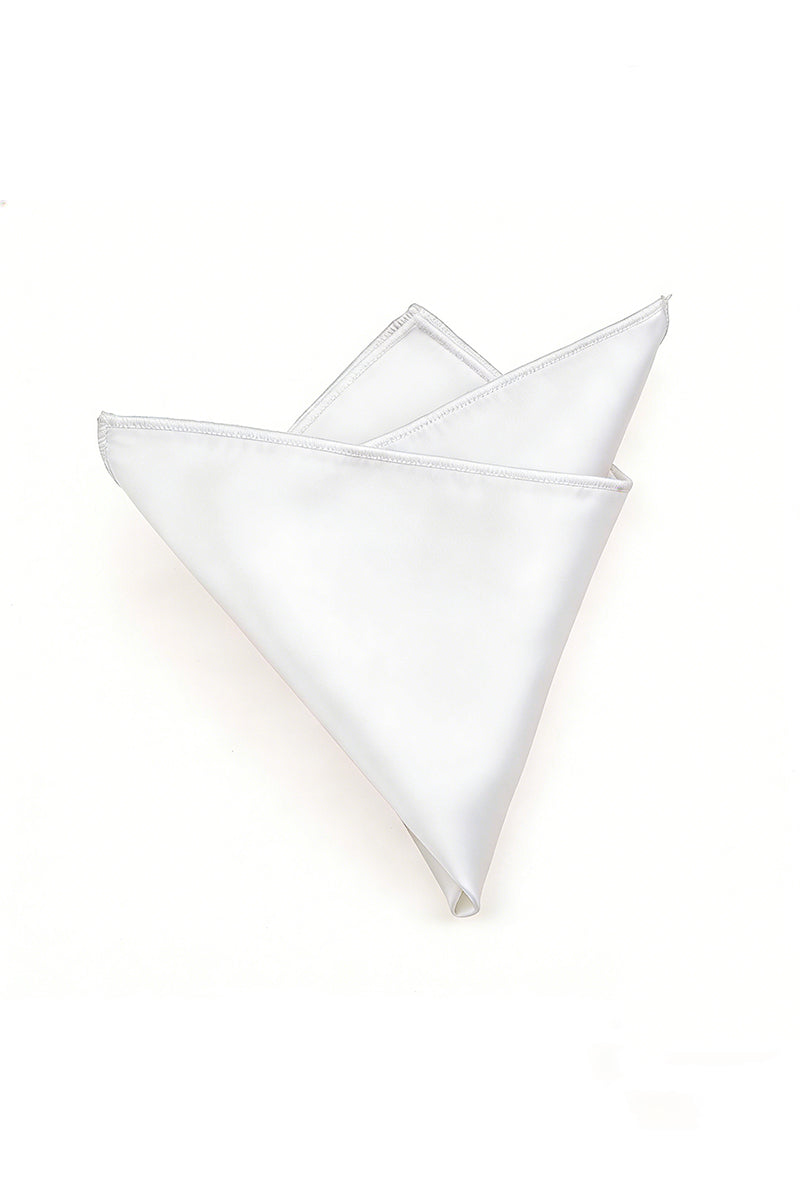 Boys White Satin Pocket Square
