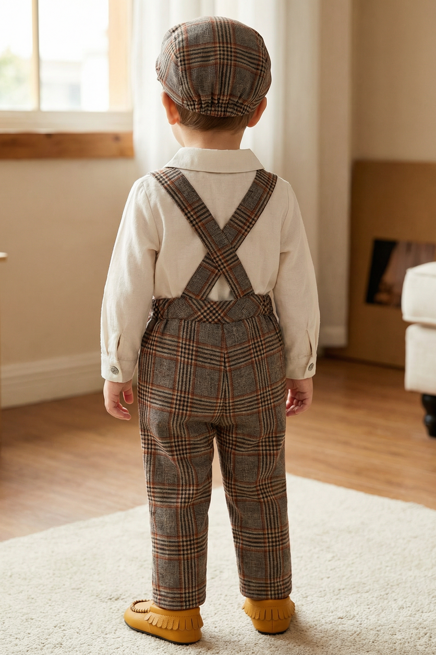 Boy Retro Casual Strap Pants