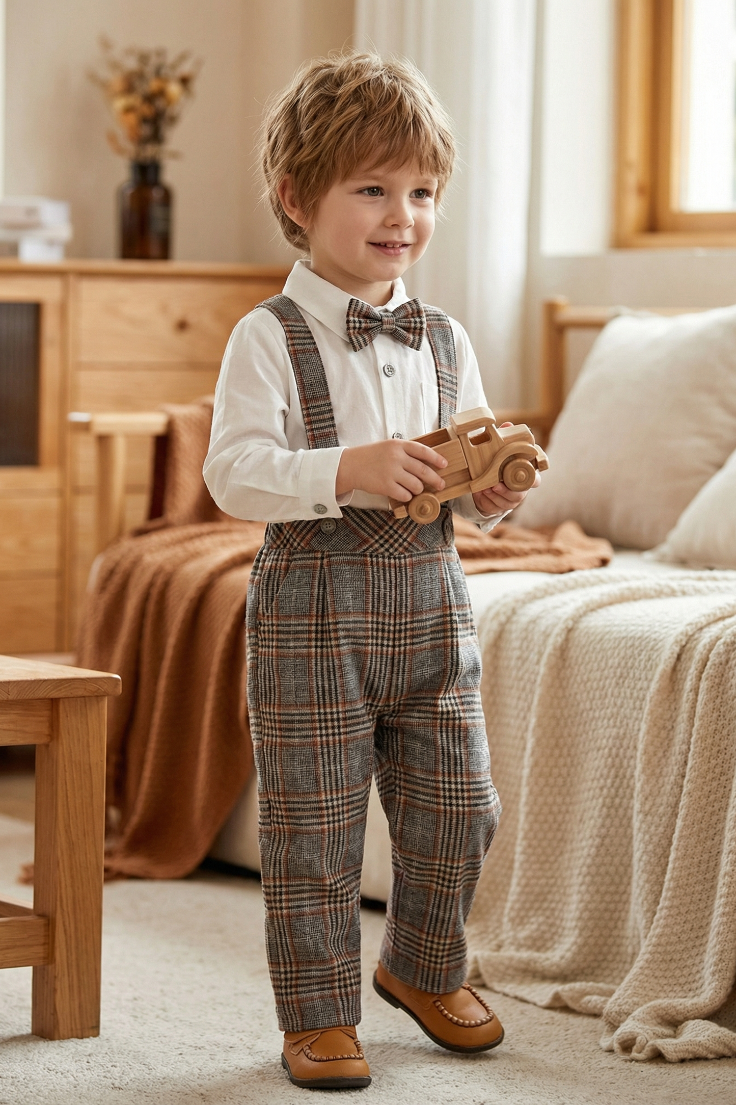 Boy Retro Casual Strap Pants