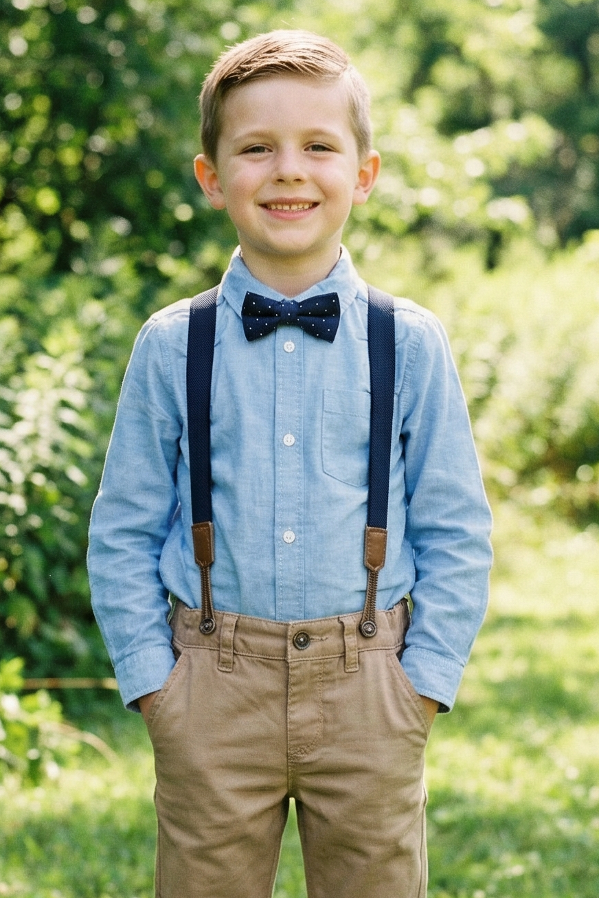 Boys' Fashionable And Minimalist Sky Blue Pure Cotton Shirt