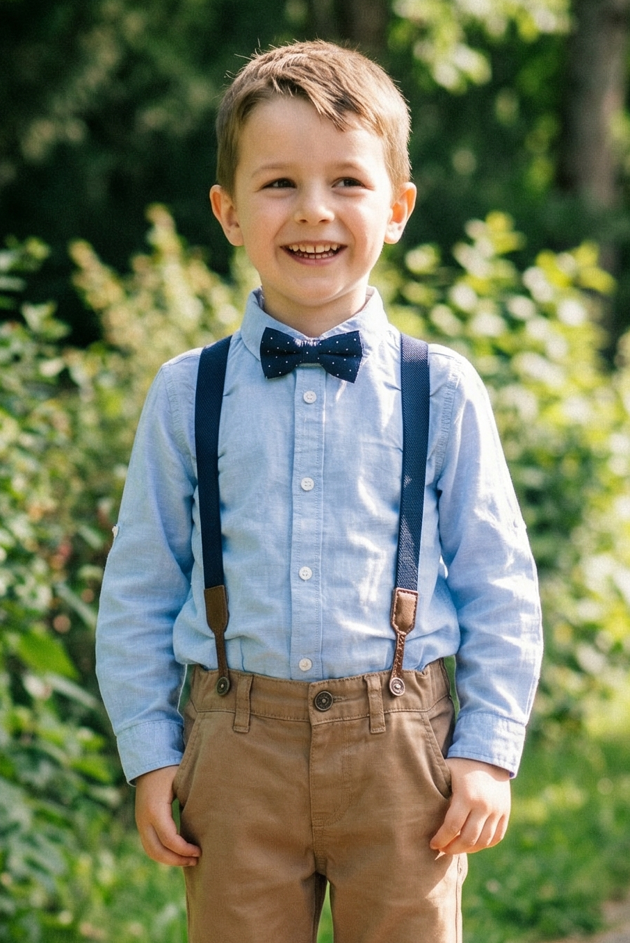 Boys' Fashionable And Minimalist Sky Blue Pure Cotton Shirt