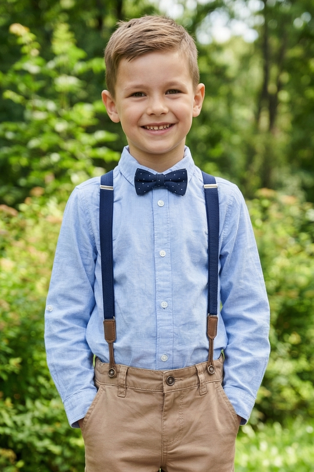 Boys' Fashionable And Minimalist Sky Blue Pure Cotton Shirt