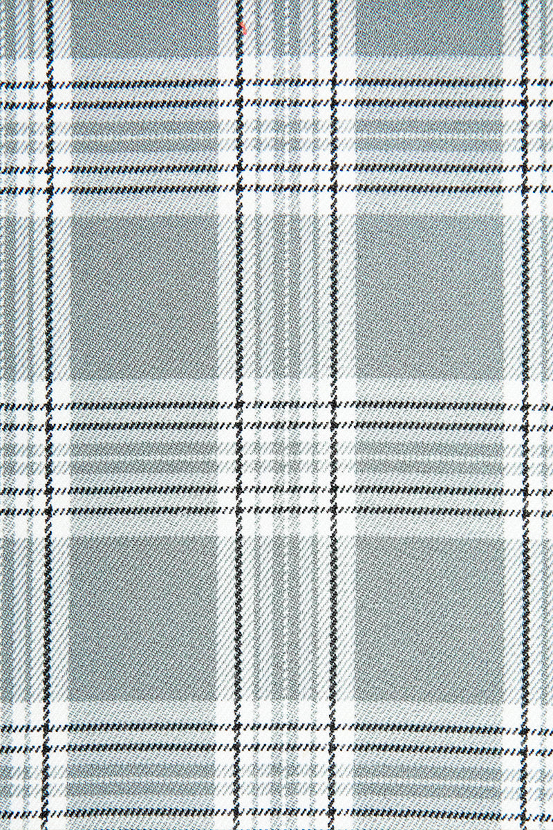 Boys Light Grey Plaid Single-breasted 2-piece Suits