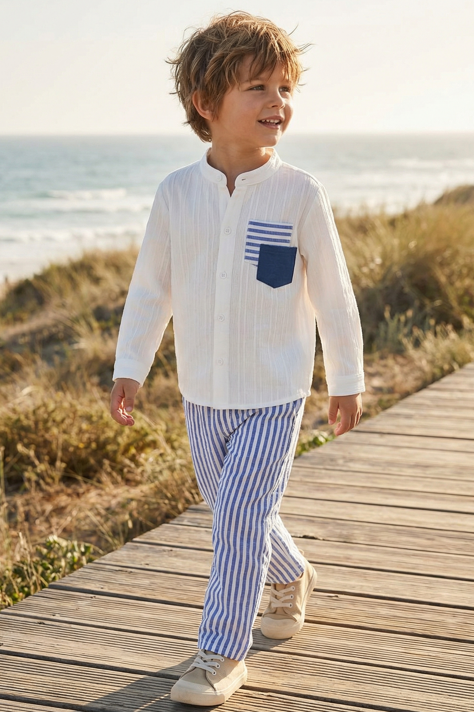 Boys' Casual And Fashionable Striped Pants