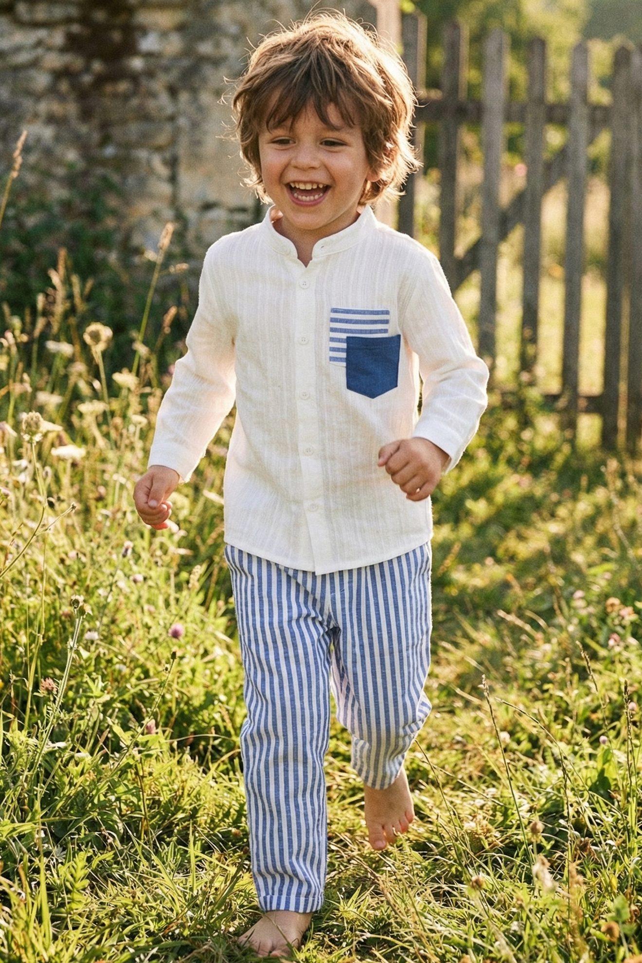 Boys' Casual And Fashionable Striped Pants