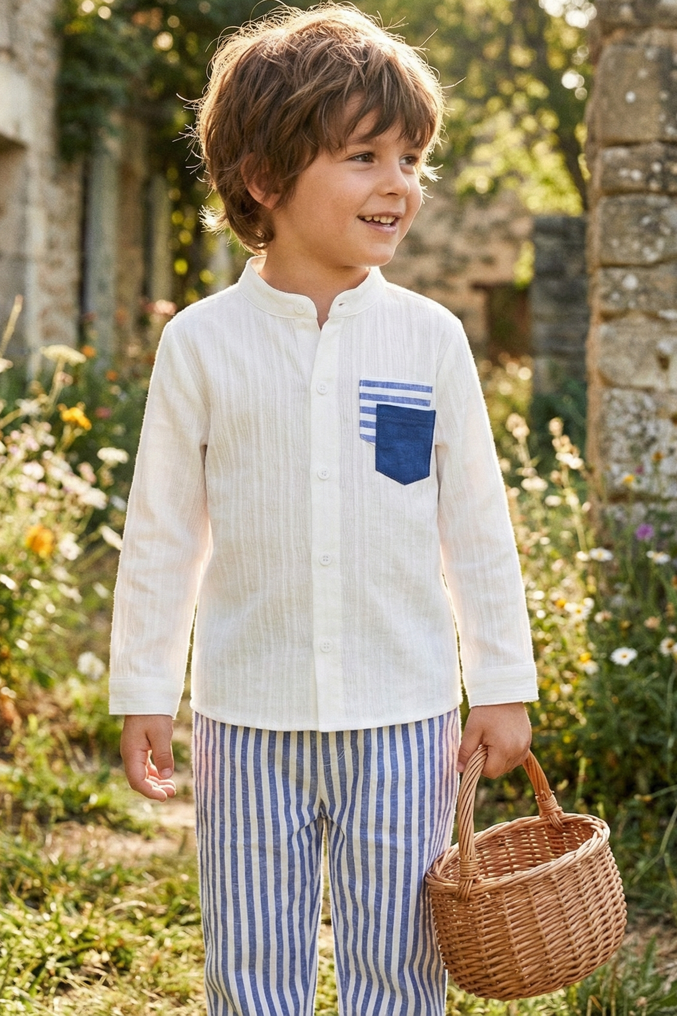 Boys' Casual And Fashionable Striped Pants