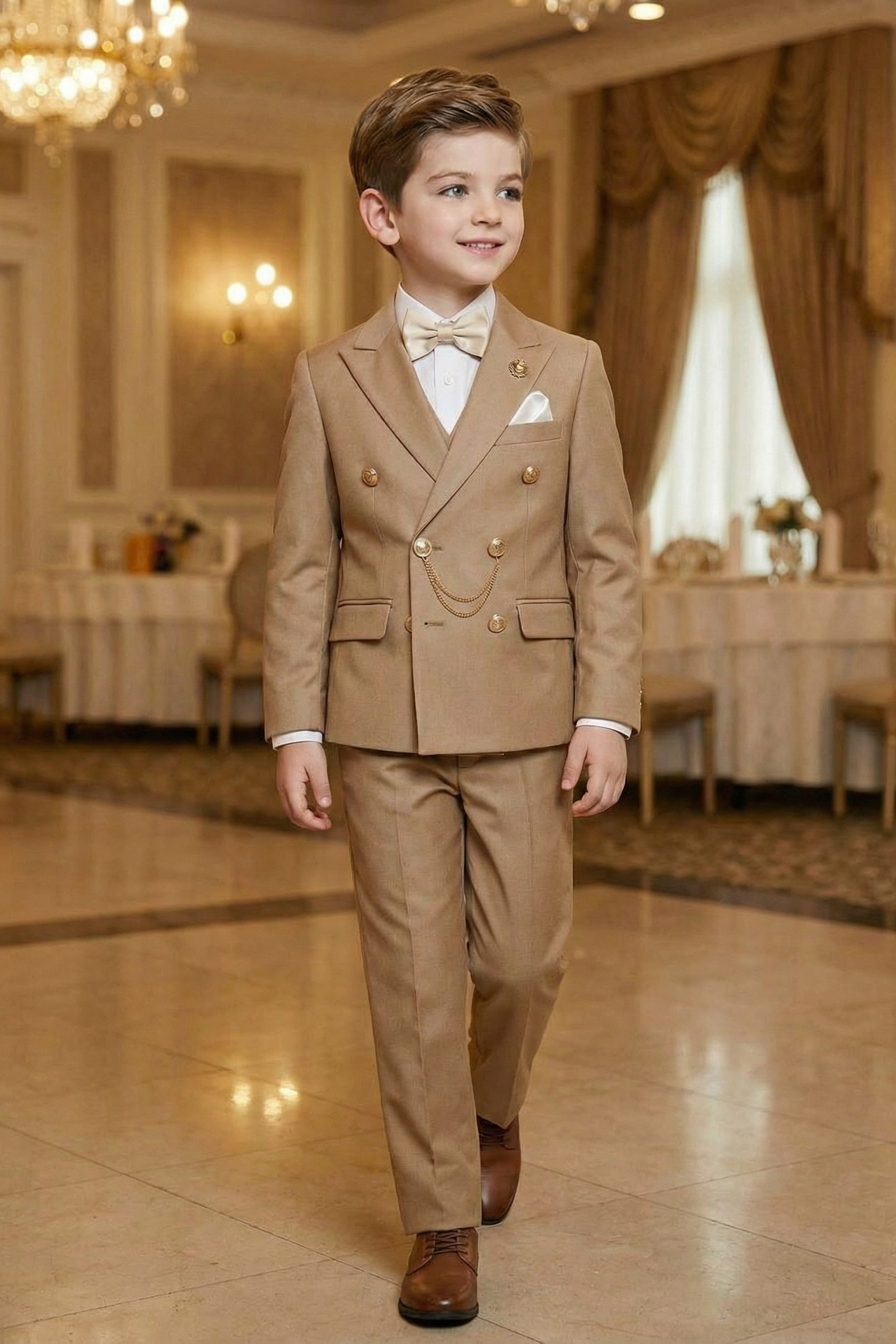 Boys' Vintage Luxury And Exquisite Button-Up Two-Piece Suit