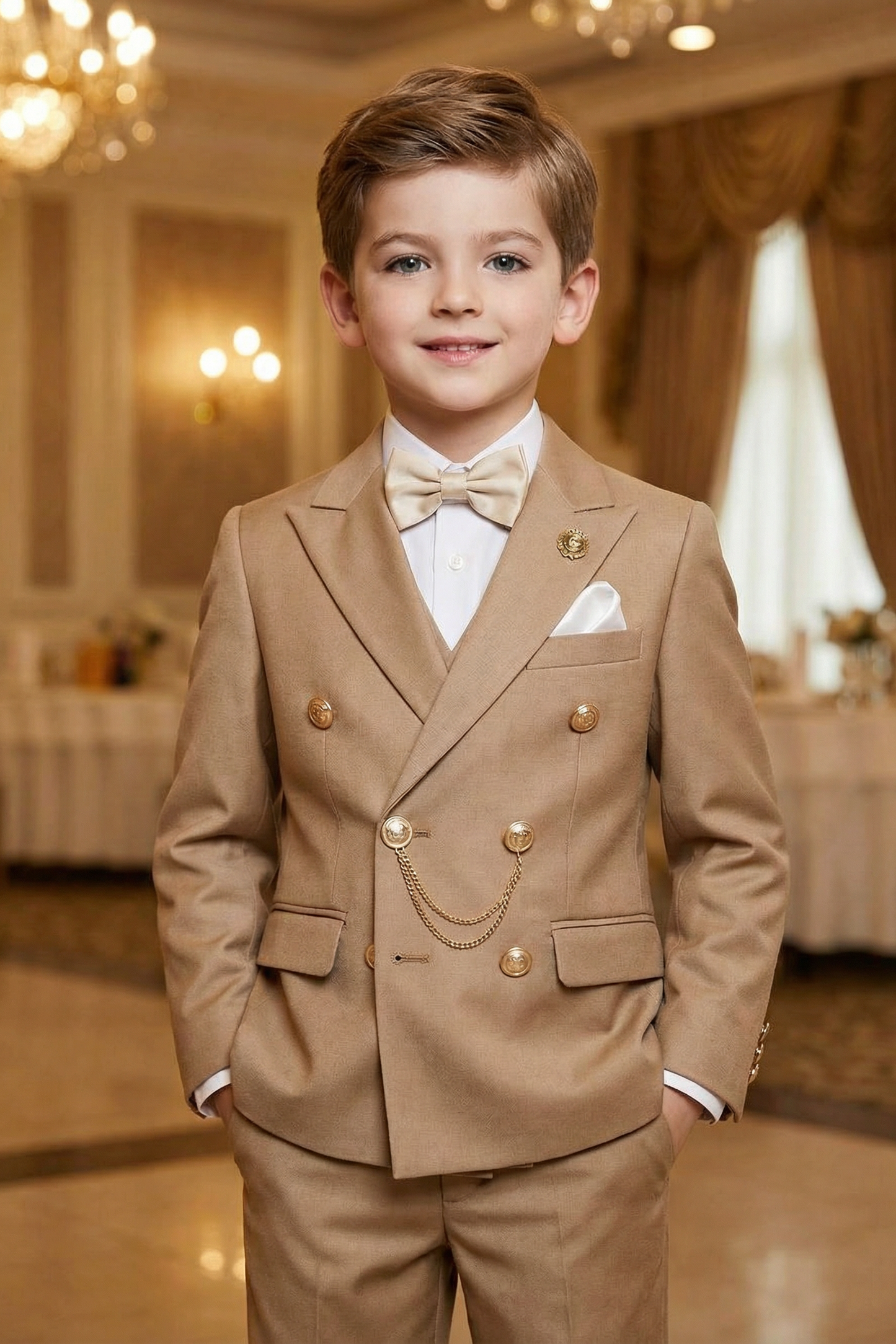 Boys' Vintage Luxury And Exquisite Button-Up Two-Piece Suit