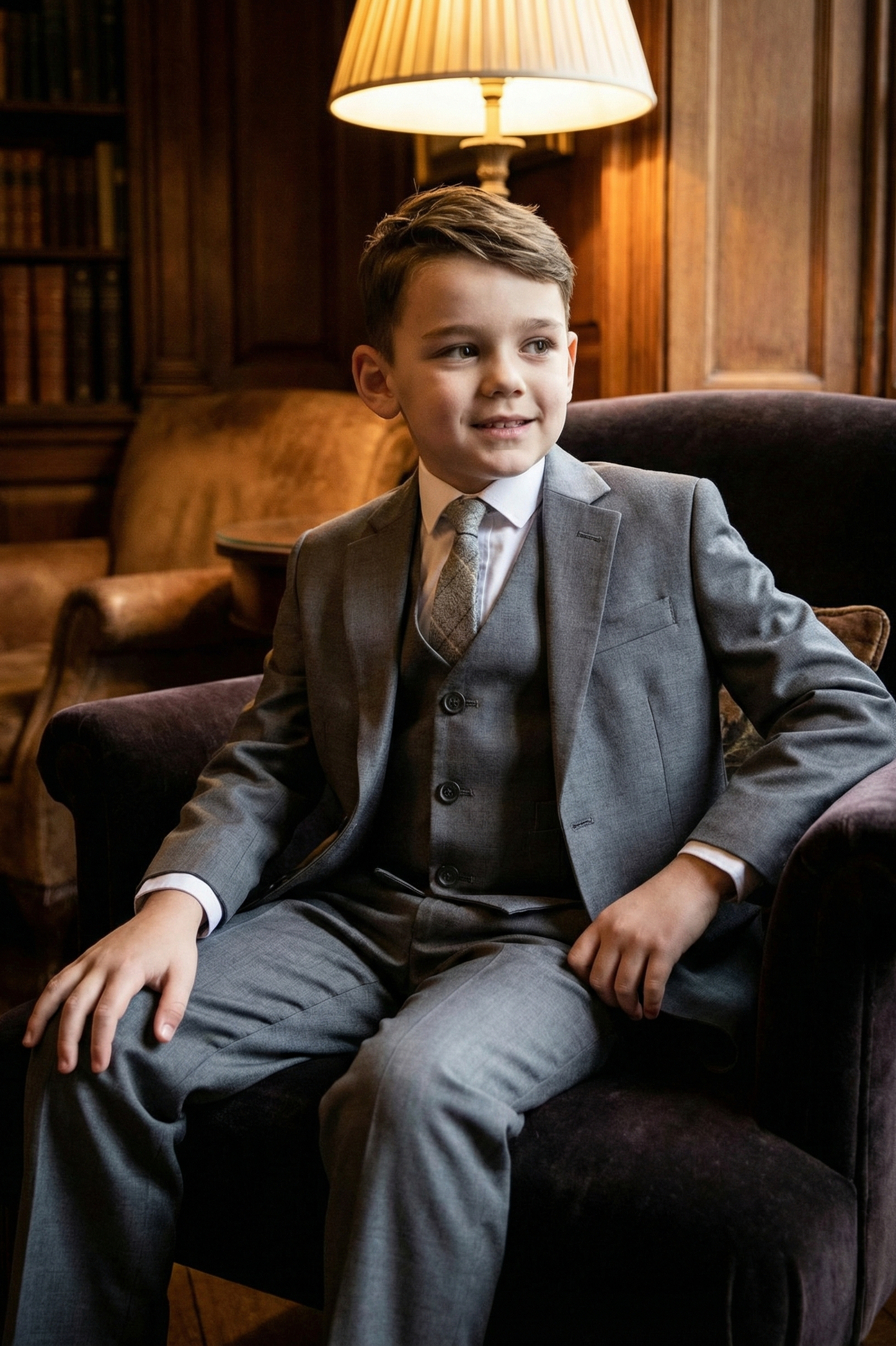 Boys' Solid Color Casual Comfortable Three-Piece Suit