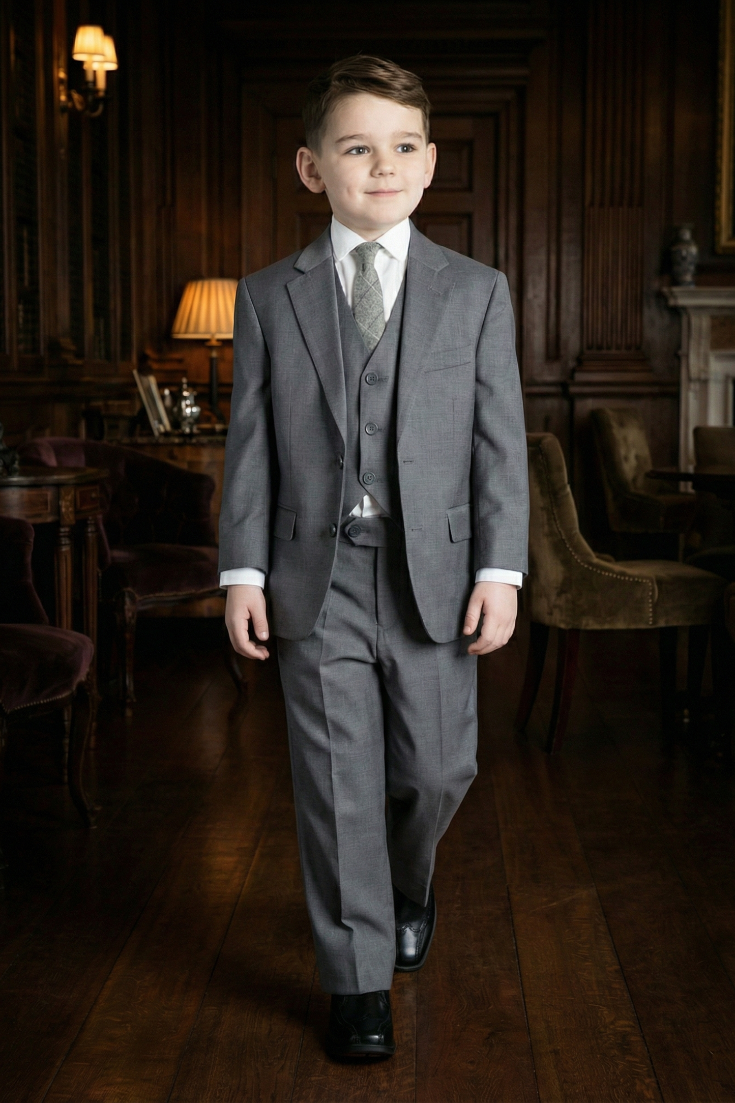Boys' Solid Color Casual Comfortable Three-Piece Suit