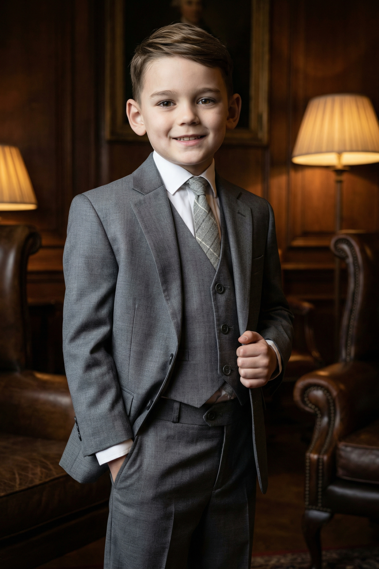 Boys' Solid Color Casual Comfortable Three-Piece Suit
