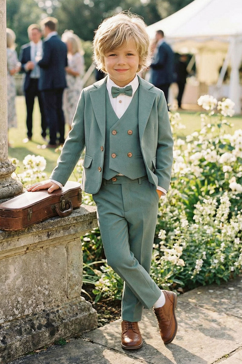 Boys Sage Green 3-Piece Suit for Garden Weddings