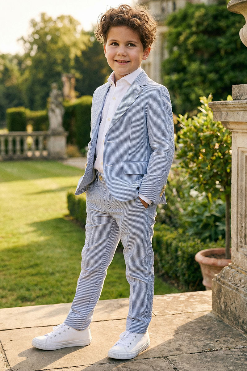 Boys Seersucker Stripe 2-Piece Suit