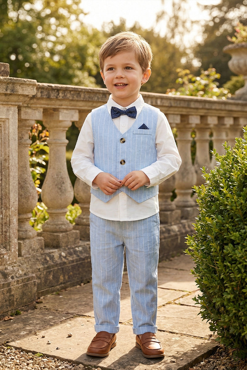 Boys Light Blue Striped 2-piece Set
