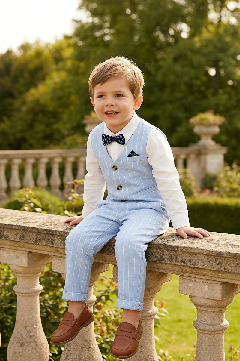 Boys Light Blue Striped 2-piece Set