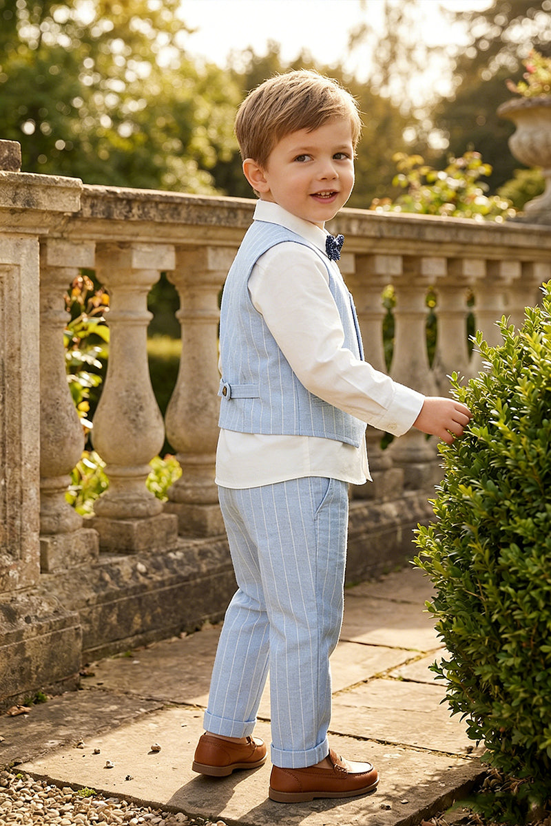 Boys Light Blue Striped 2-piece Set