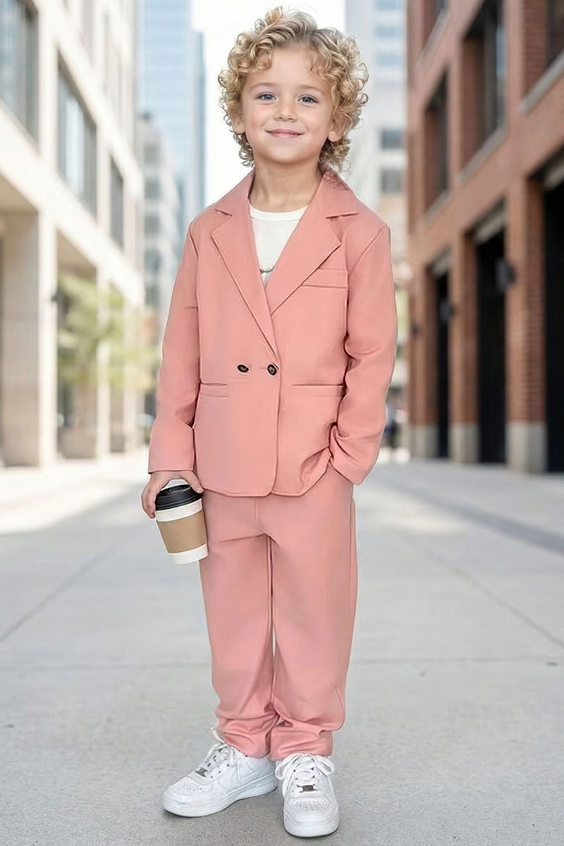 Boys Blush Pink 2-Piece Suit for Romantic Weddings