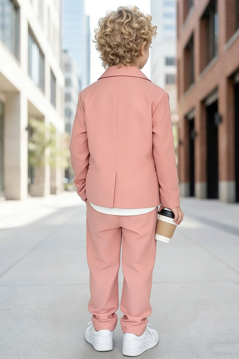 Boys Blush Pink 2-Piece Suit for Romantic Weddings