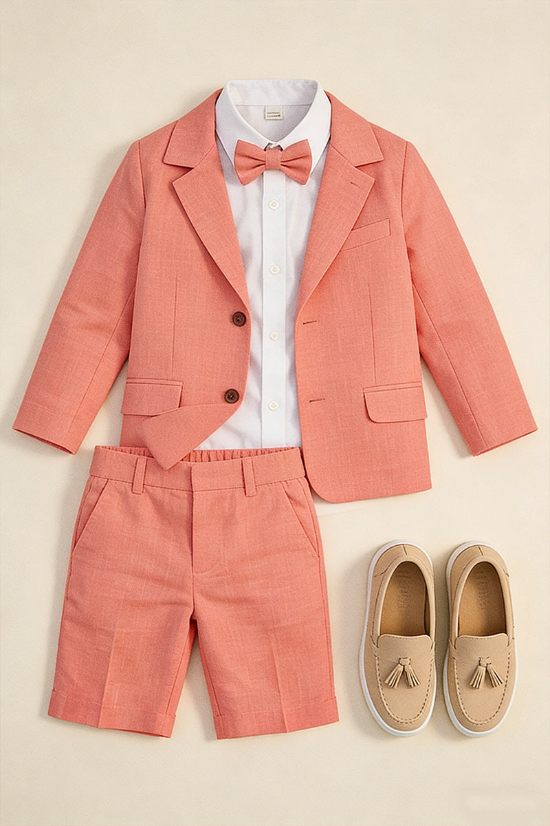 Boys Coral Linen Blend 2-piece Set