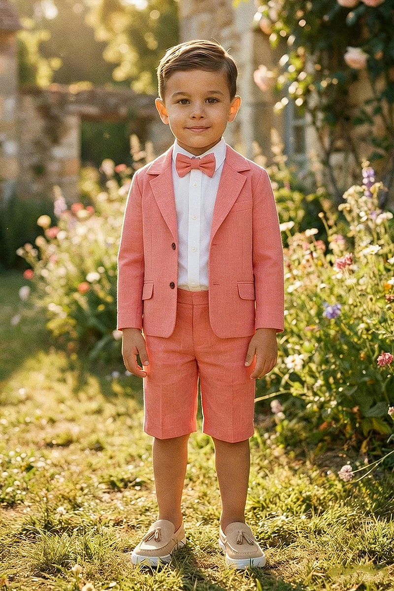Boys Coral Linen Blend 2-piece Set