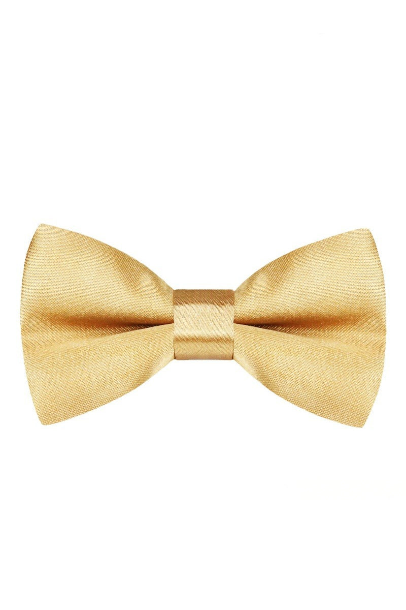 Boys Gold Satin Bow Tie