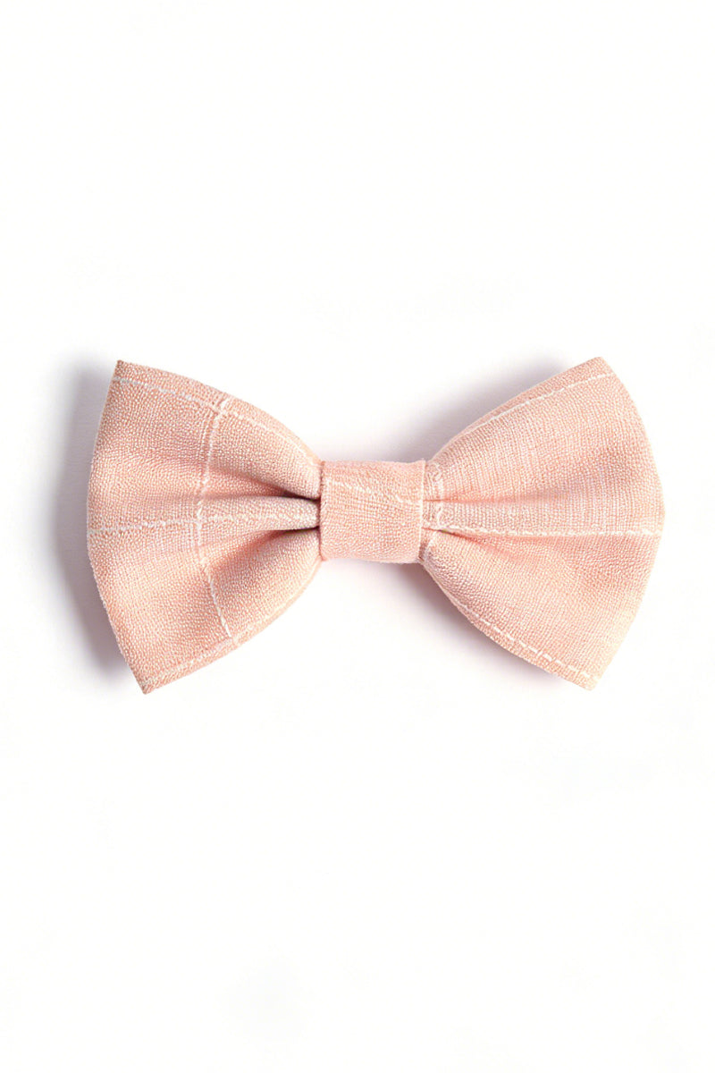 Boys Blush Pink Checkered Bow Tie