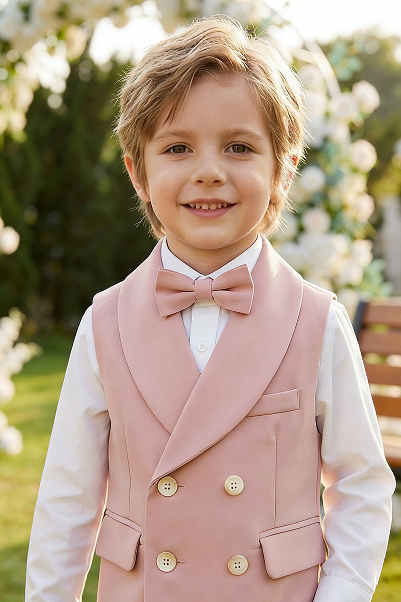 Boys Blush Pink Vest & Trousers 2-Piece Suit