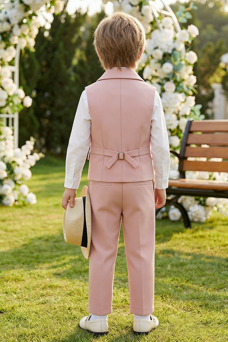 Boys Blush Pink Vest & Trousers 2-Piece Suit
