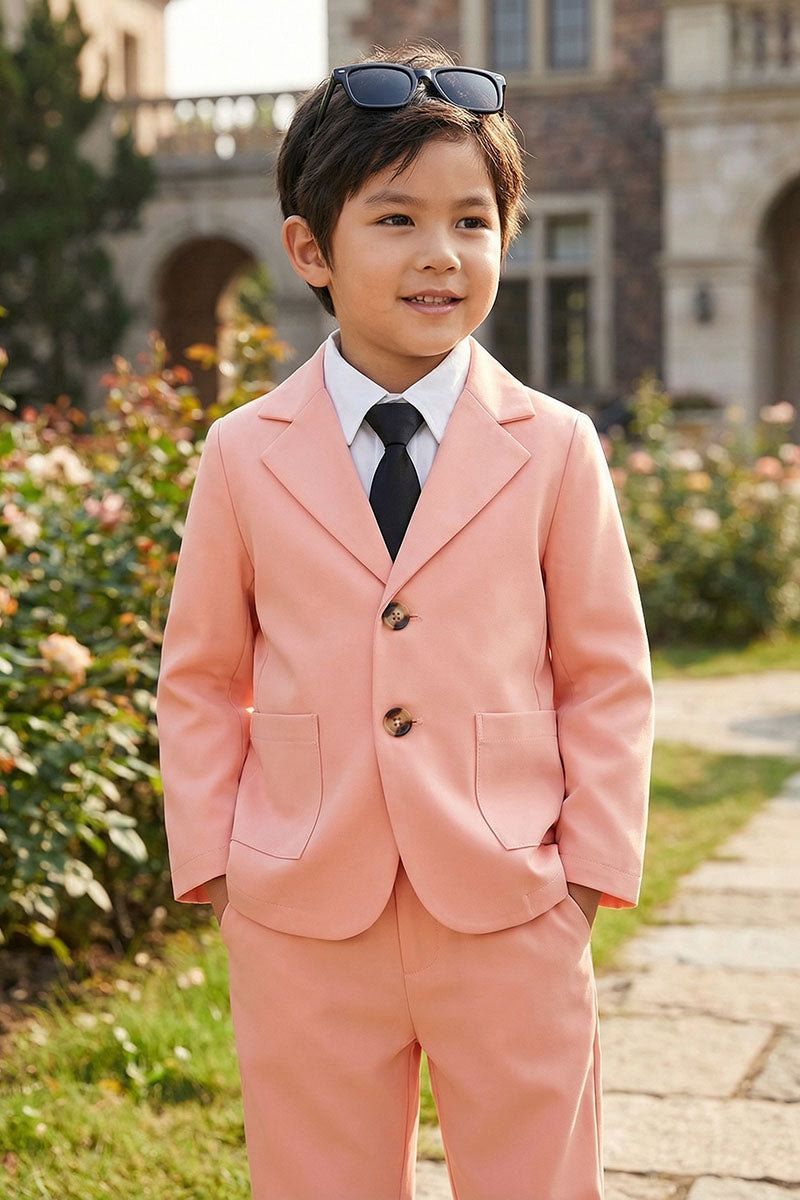 Boys Peach 2-Piece Suit for Romantic Garden Weddings