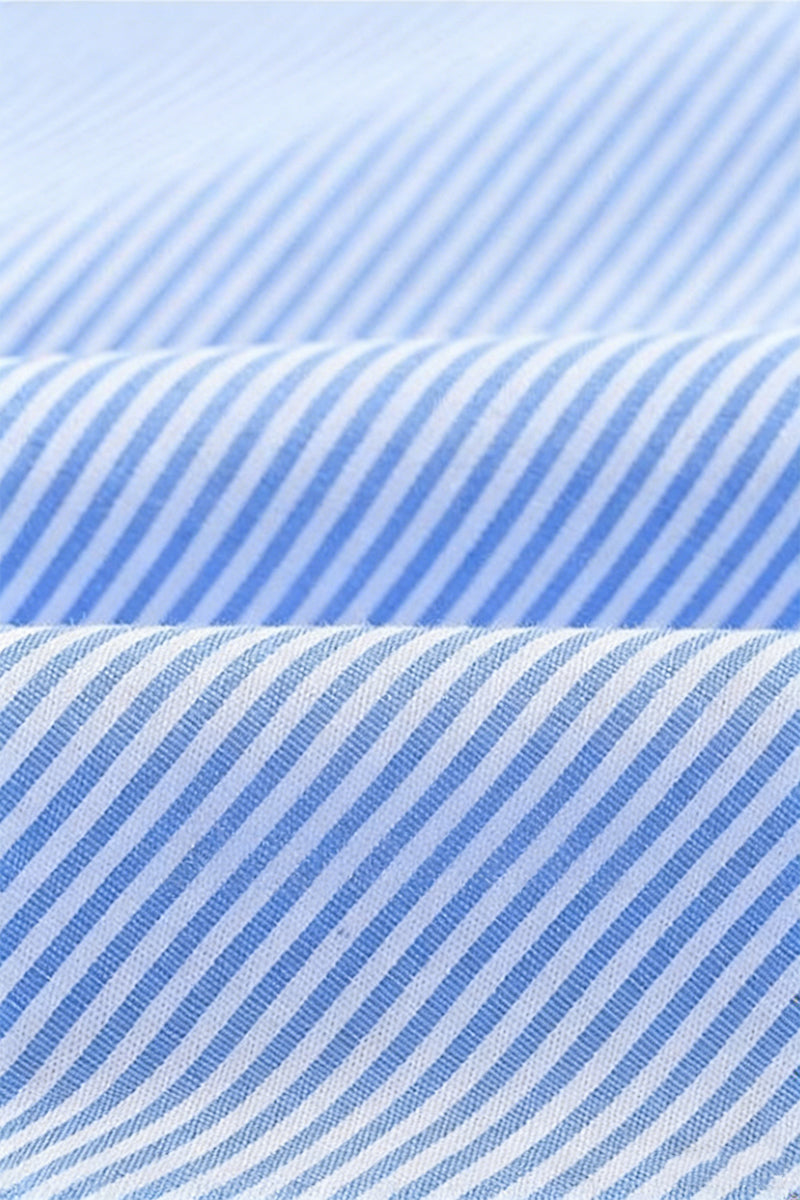 Boys Light Blue Striped Dress Shirt