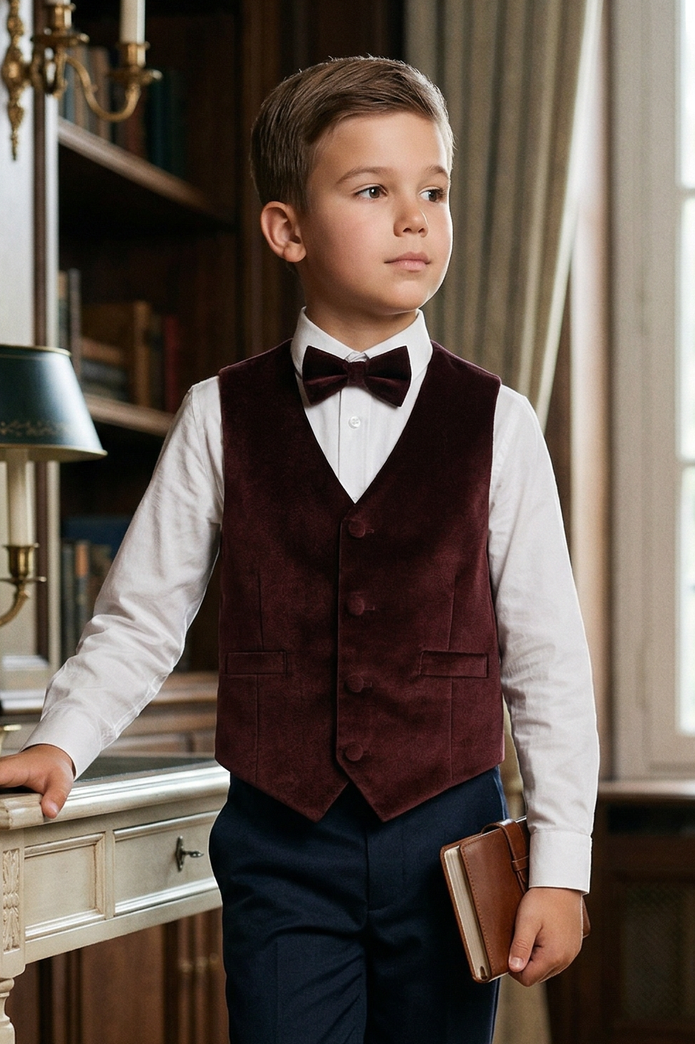 Burgundy Velvet Vest