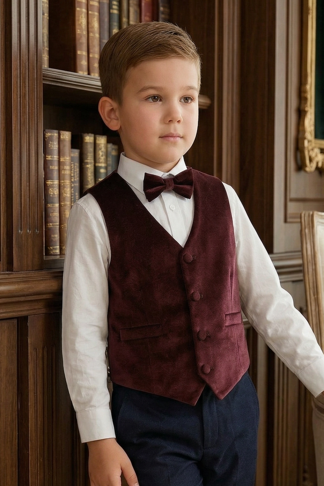 Burgundy Velvet Vest