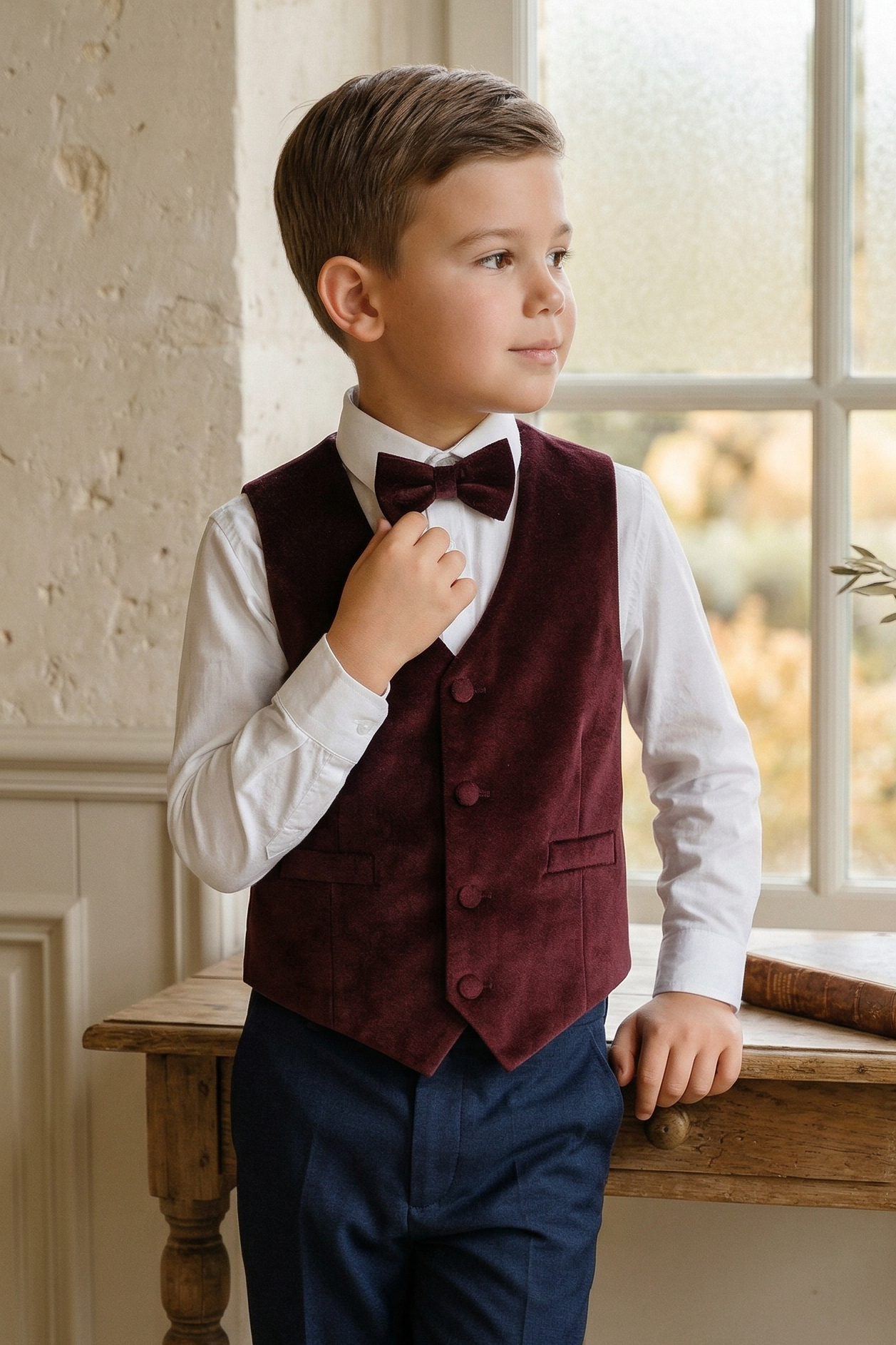 Burgundy Velvet Vest