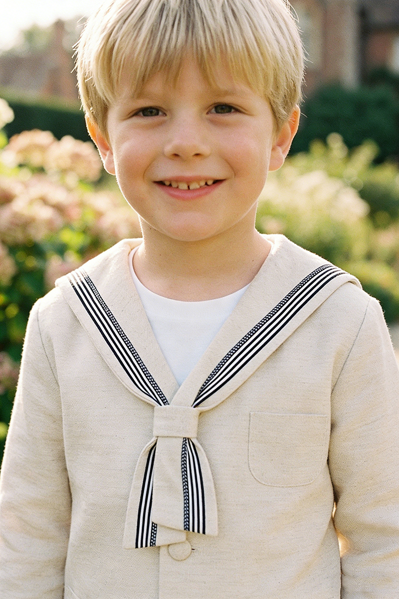 Boys Oatmeal Linen Blend 2-piece Set