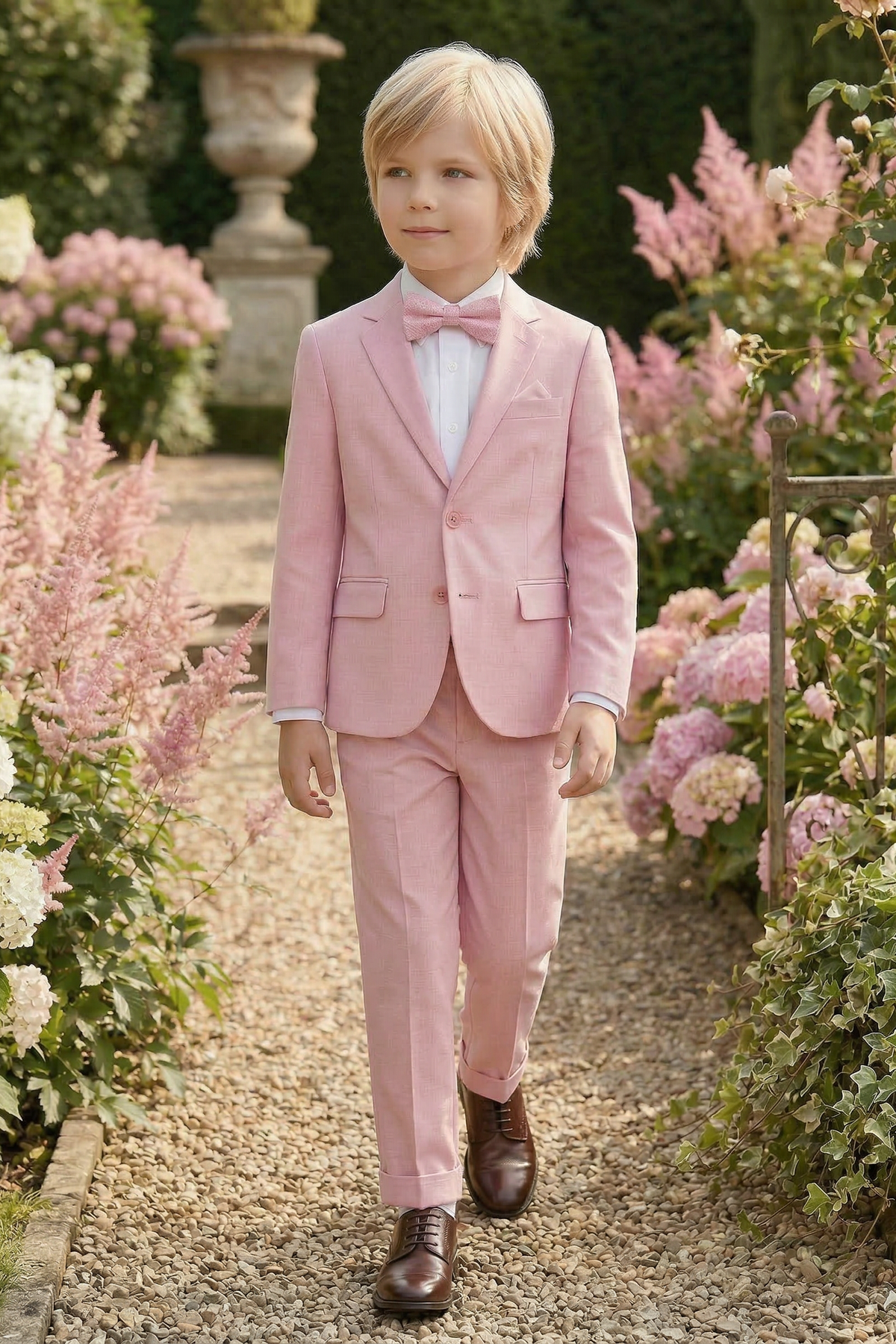 Pink Single-Breasted 2-Piece Suit