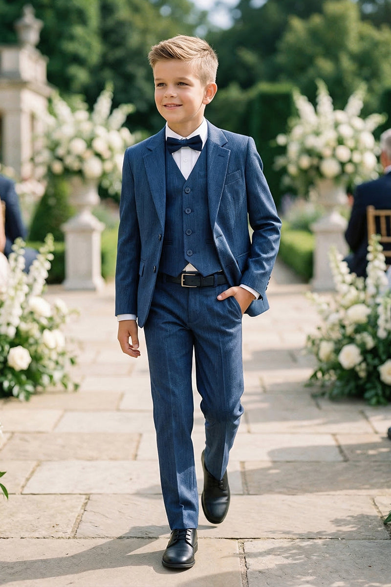 Boys Navy Blue 3-piece Suit