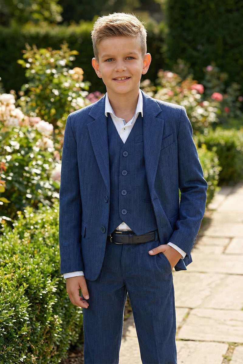 Boys Navy Blue 3-piece Suit