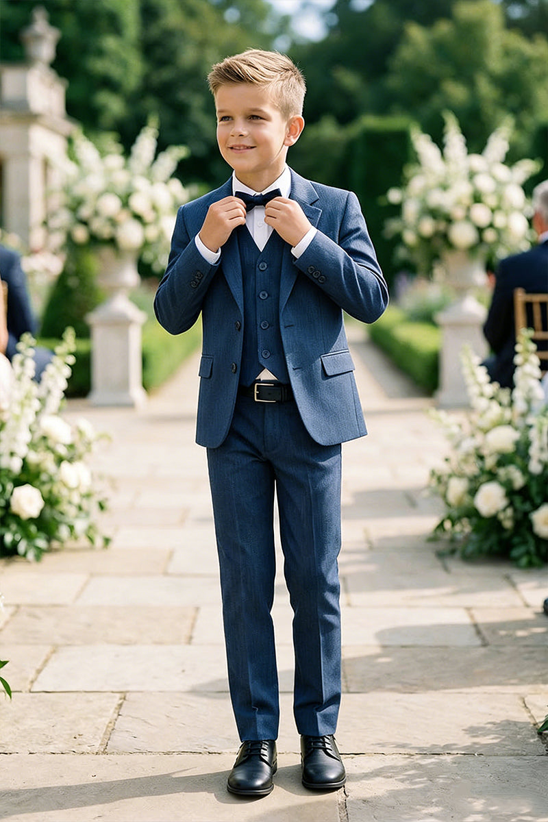 Boys Navy Blue 3-piece Suit