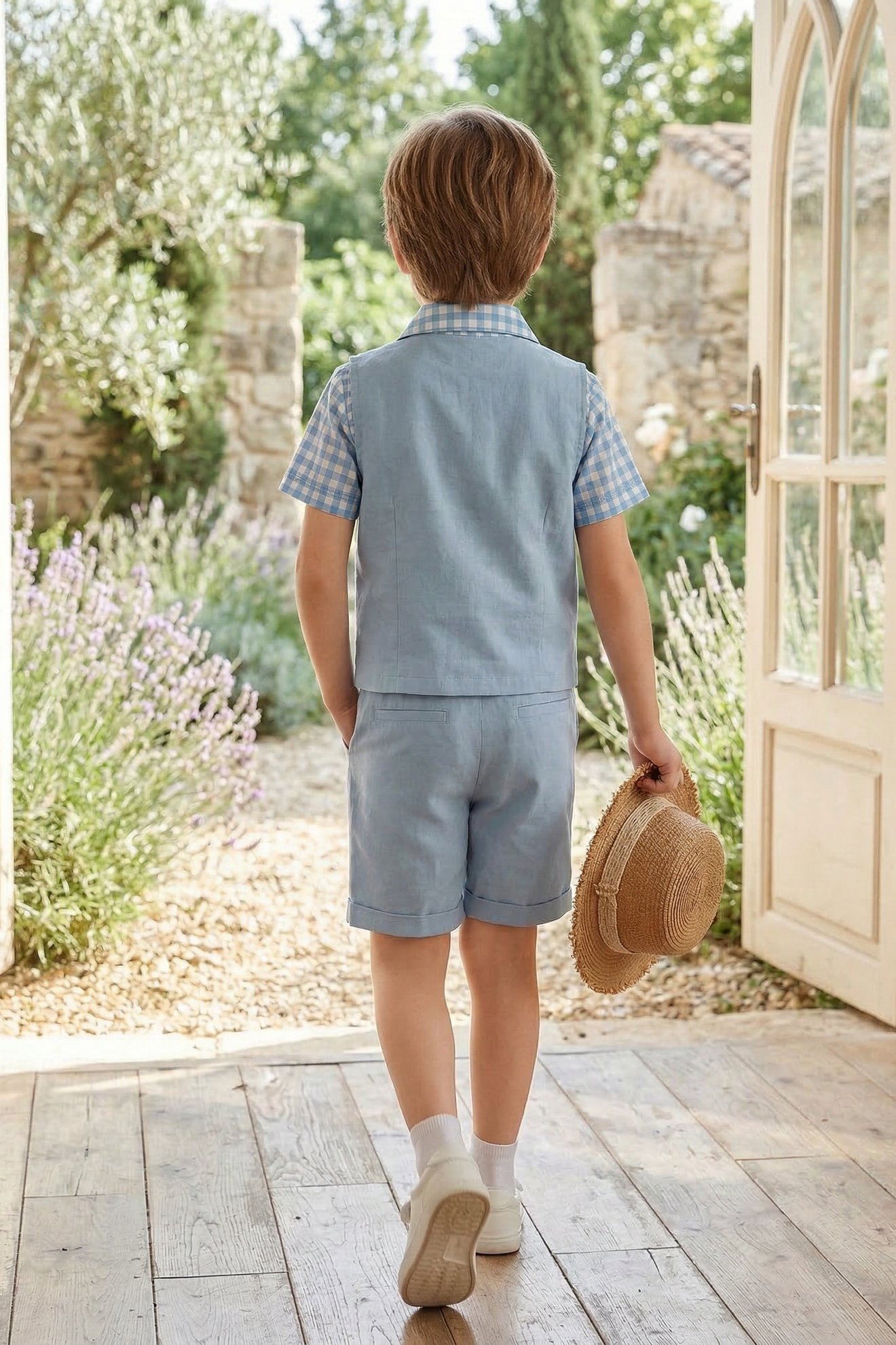 Blue Double-Breasted 2-Piece Set