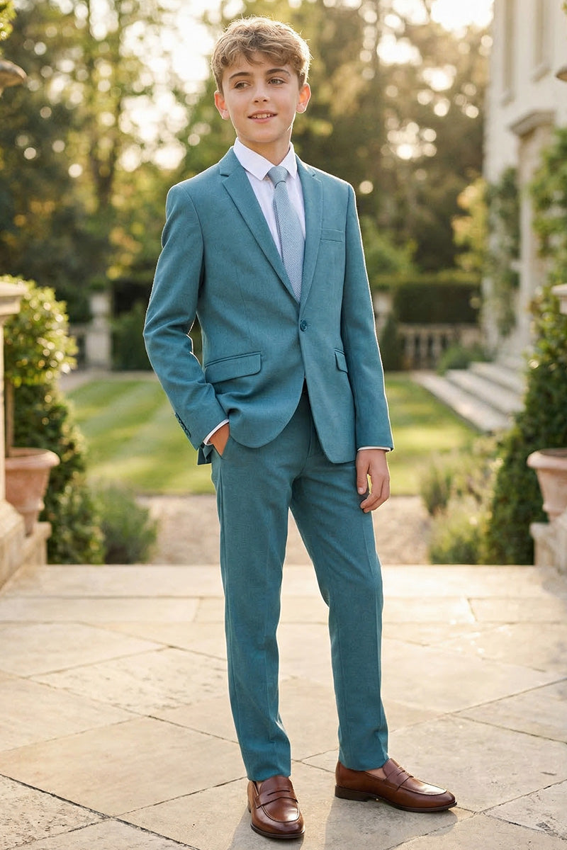 Boys Teal 2-Piece Suit for Country Garden