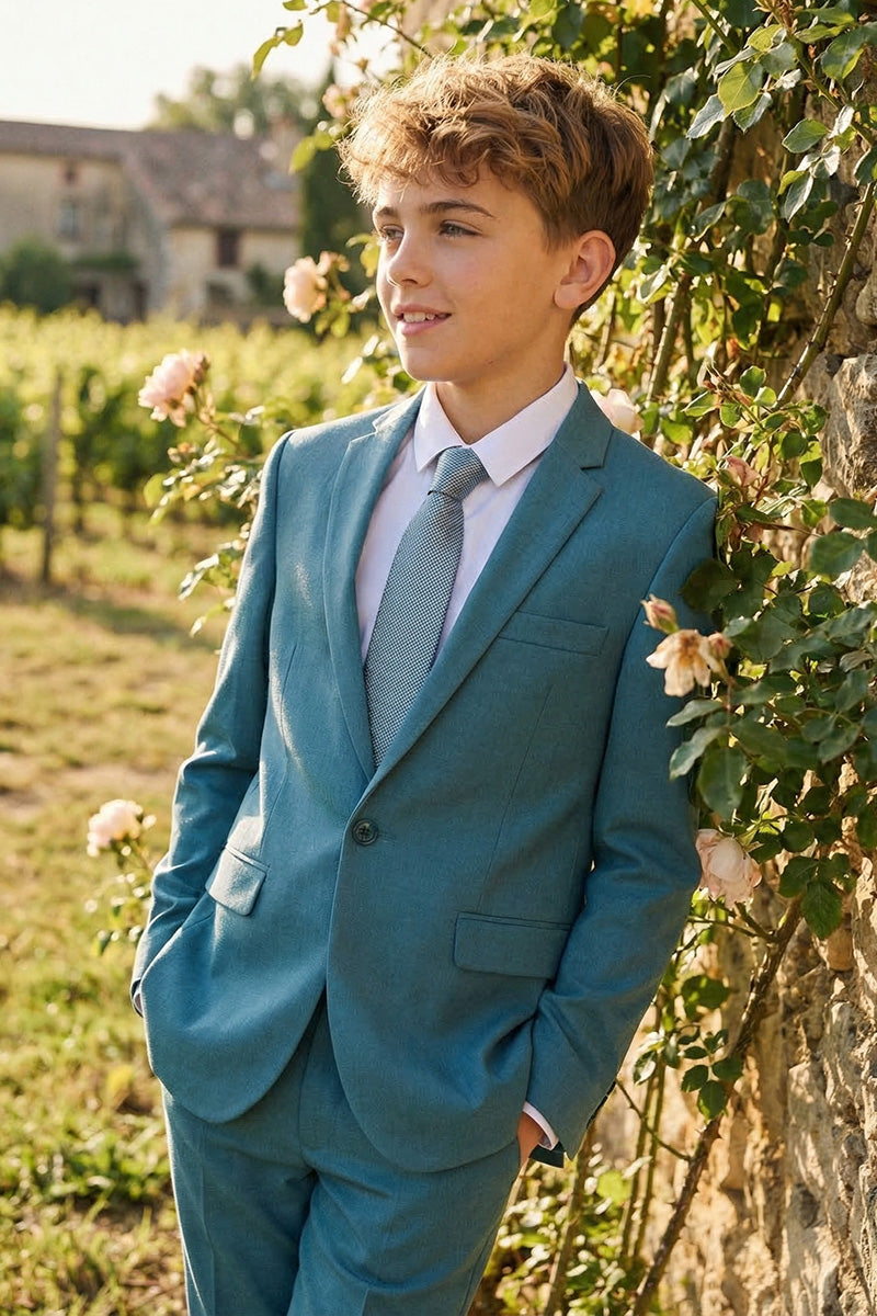 Boys Teal 2-Piece Suit for Country Garden