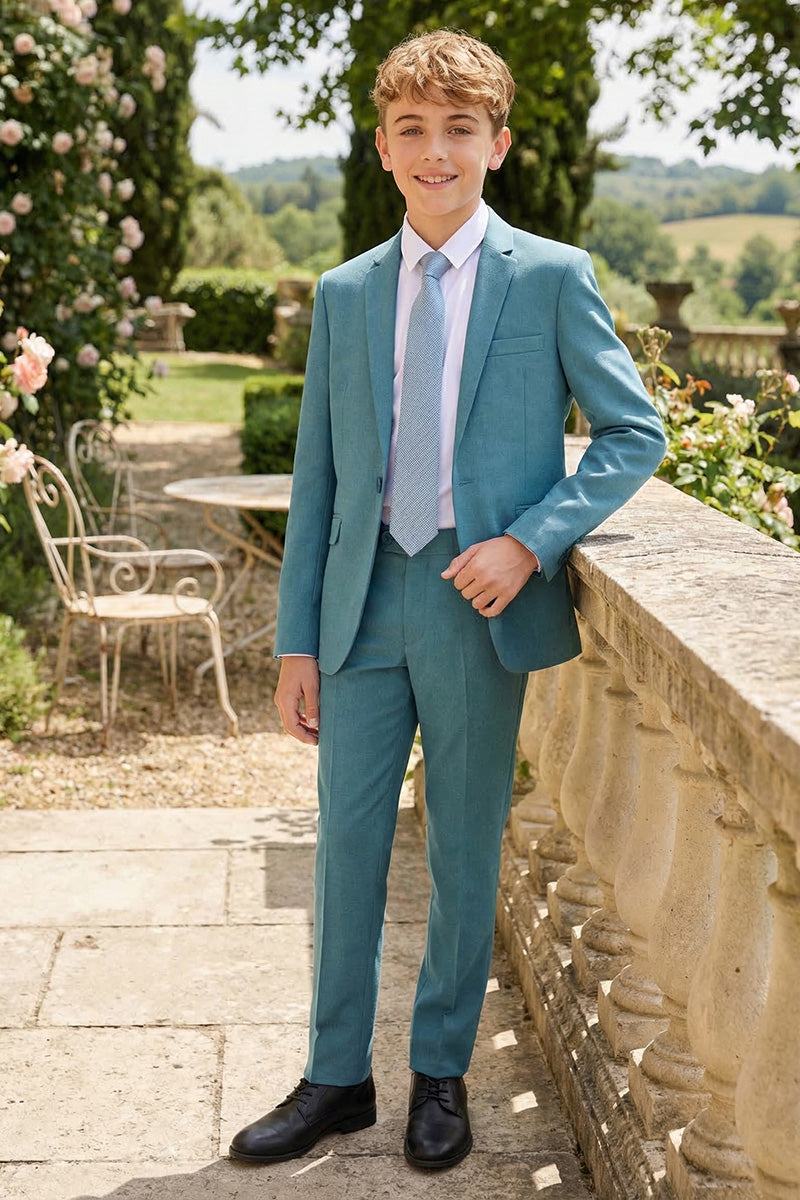 Boys Teal 2-Piece Suit for Country Garden